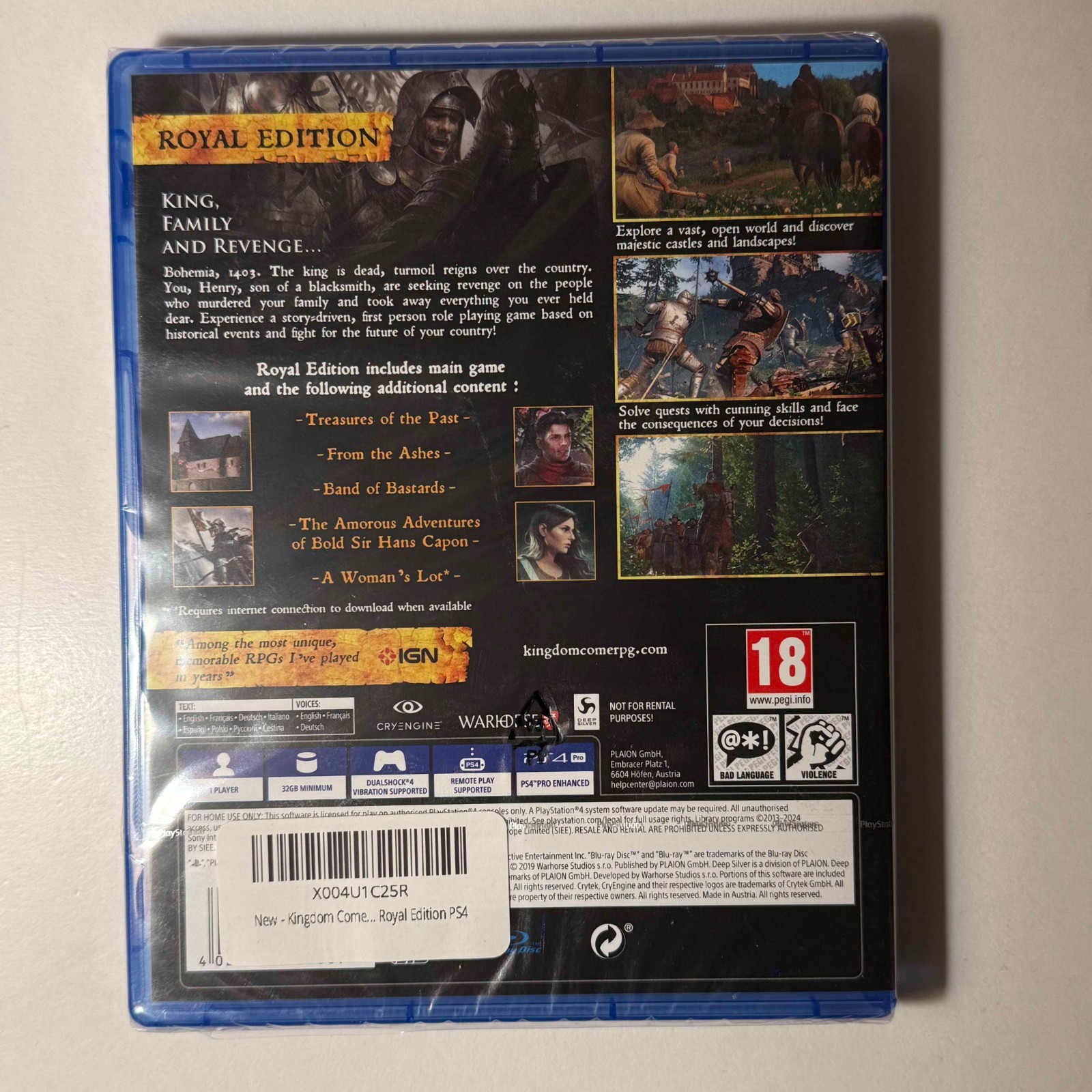 Kingdom Come: Deliverance – Royal Edition | PS4 | Region Free | Lot #4 | NEW