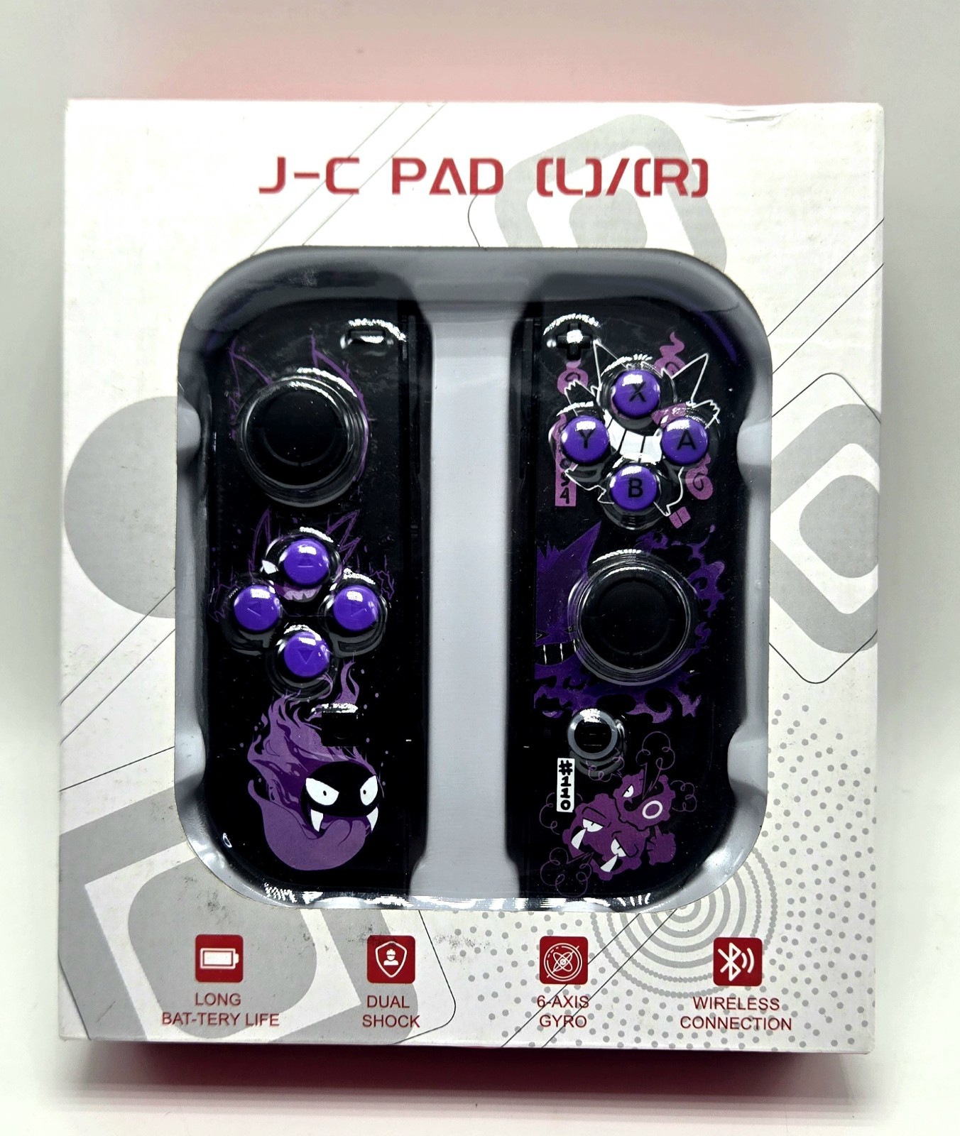 Unbranded J-C Pad For N- Swtch 1, Left And Right Joy Con-X. Purple & Black New