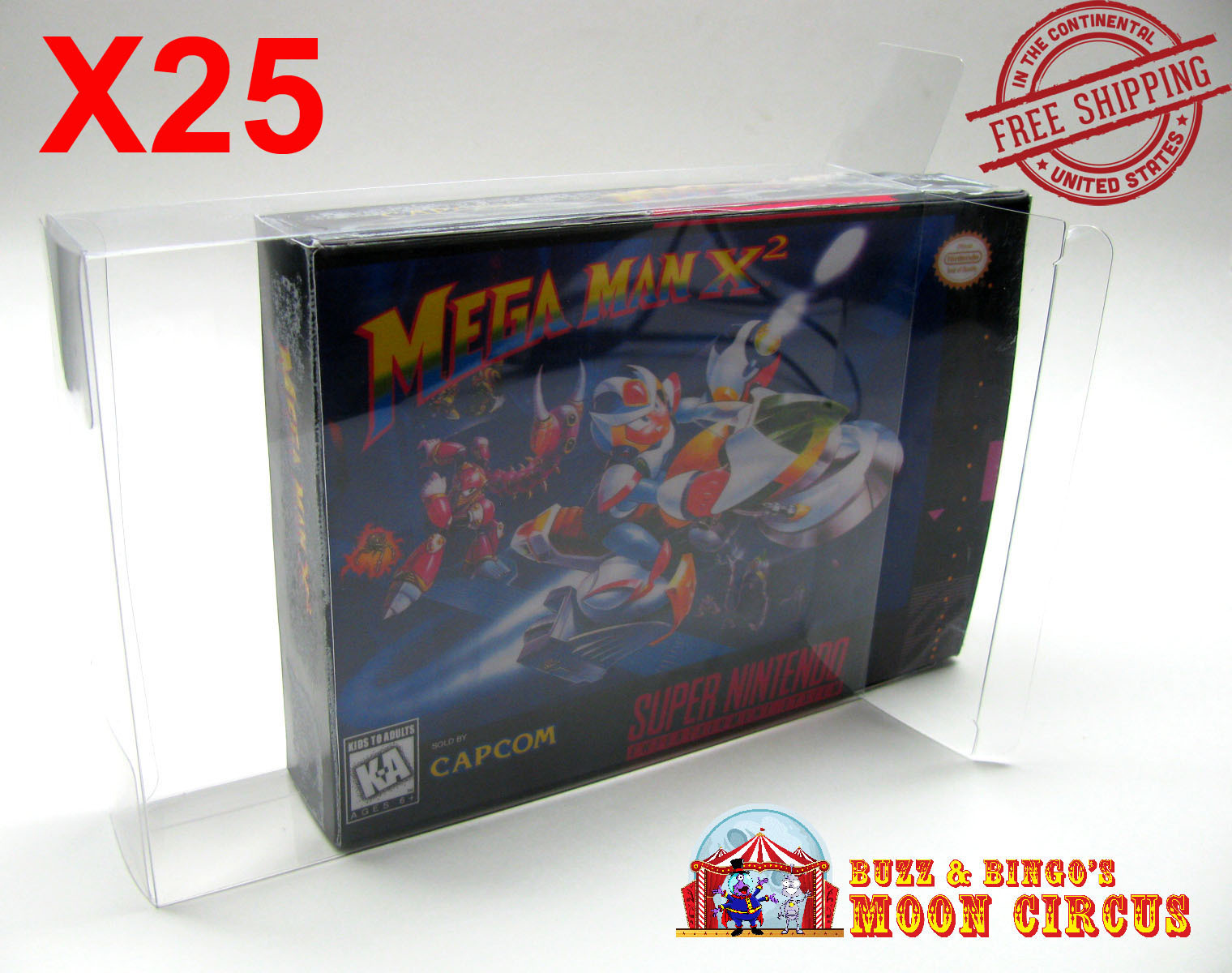 25x SUPER NINTENDO SNES CIB – CLEAR PLASTIC PROTECTIVE BOX PROTECTOR SLEEVE CASE
