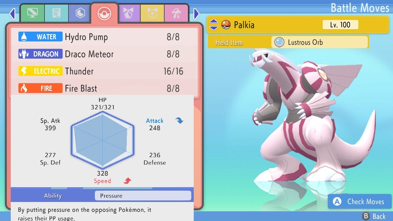 Pokemon Brilliant Diamond Shining Pearl 6iv Shiny Palkia Max EV