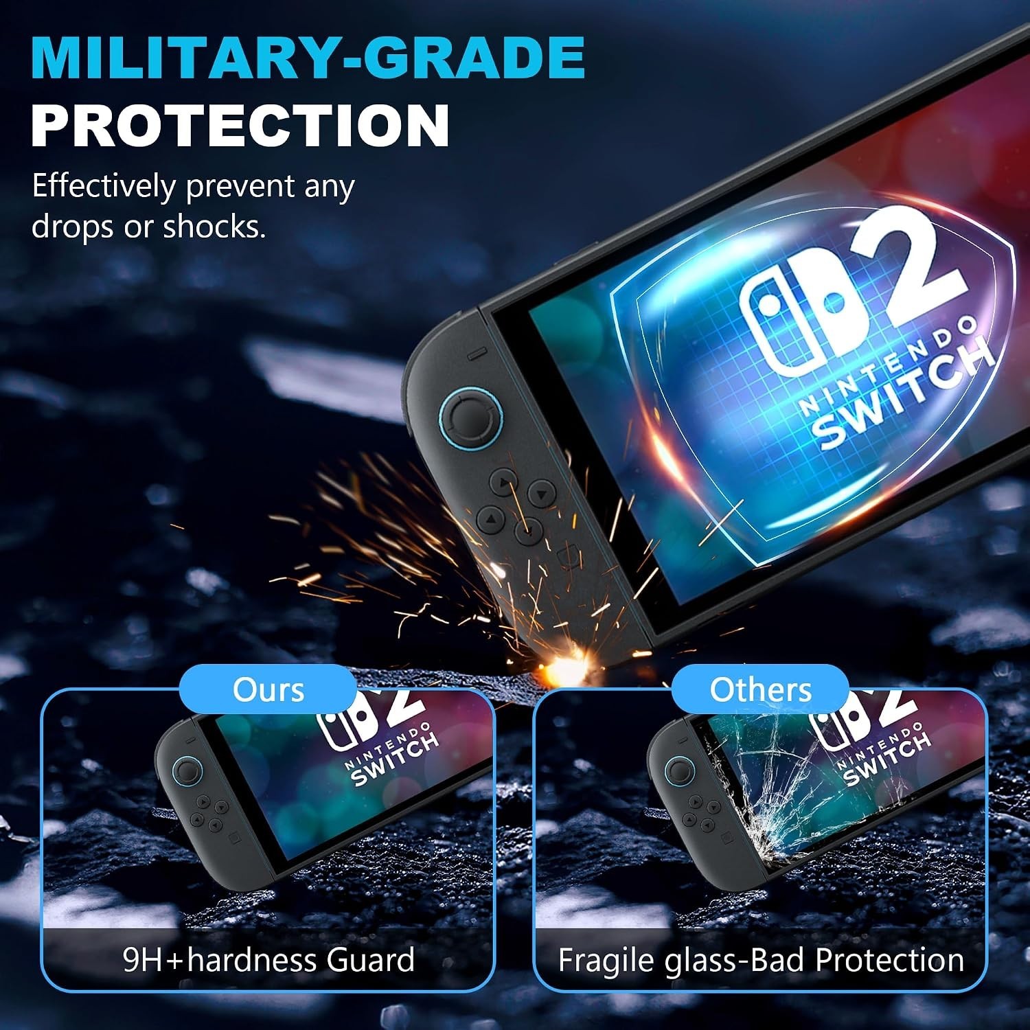 for NS/Nintendo Screen Protector-HD Tempered Glass Crystal Clear,Anti-Scratch…