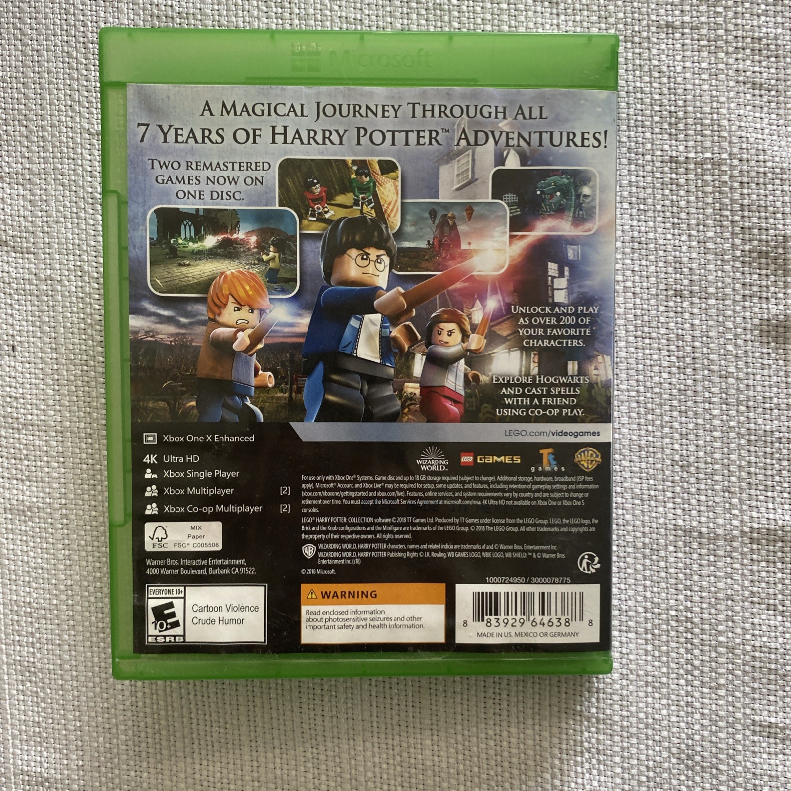 LEGO Harry Potter Collection (Microsoft Xbox One, 2018) Video Game working