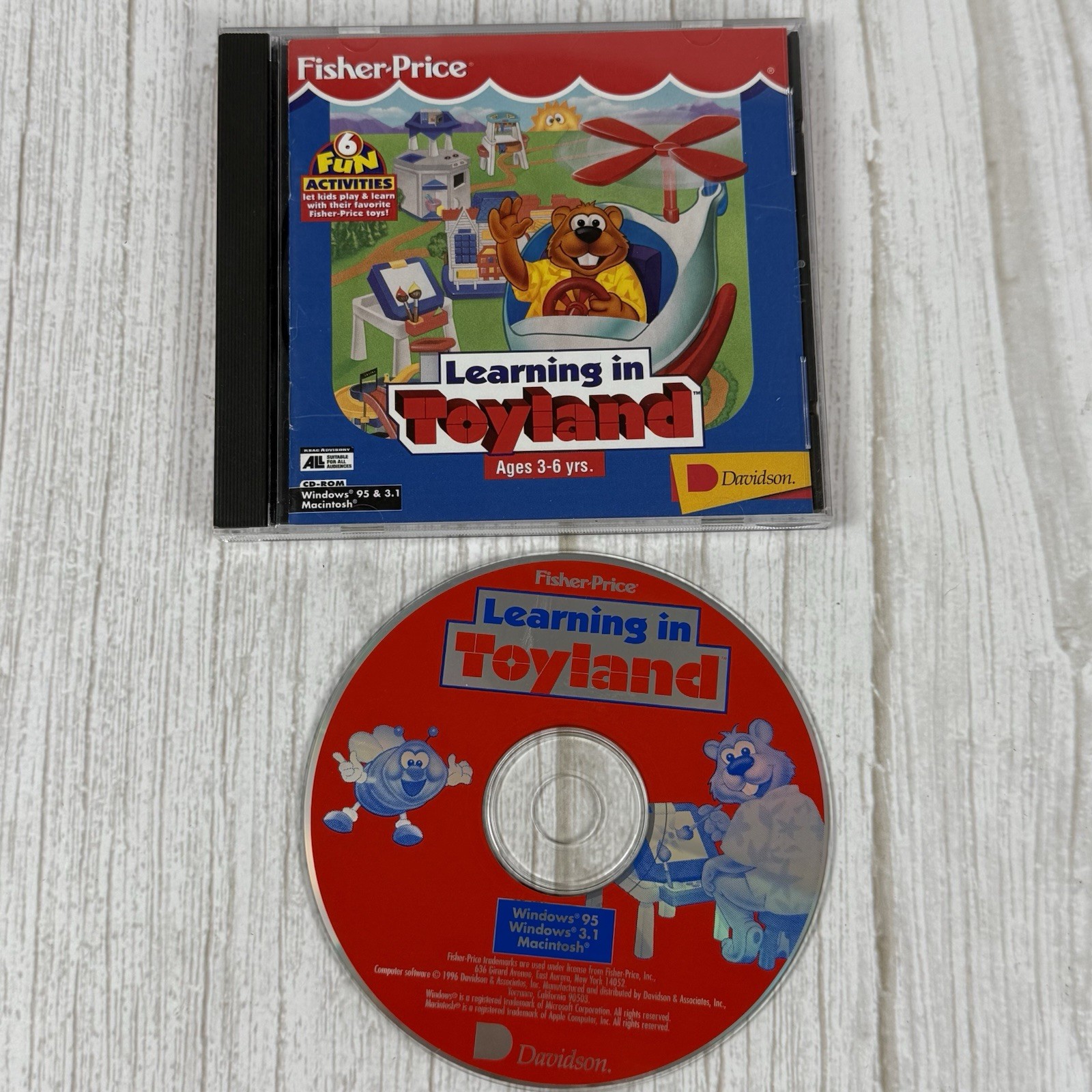 Fisher-Price Learning In Toyland PC CD Rom 1996 Windows Game For Children Kids
