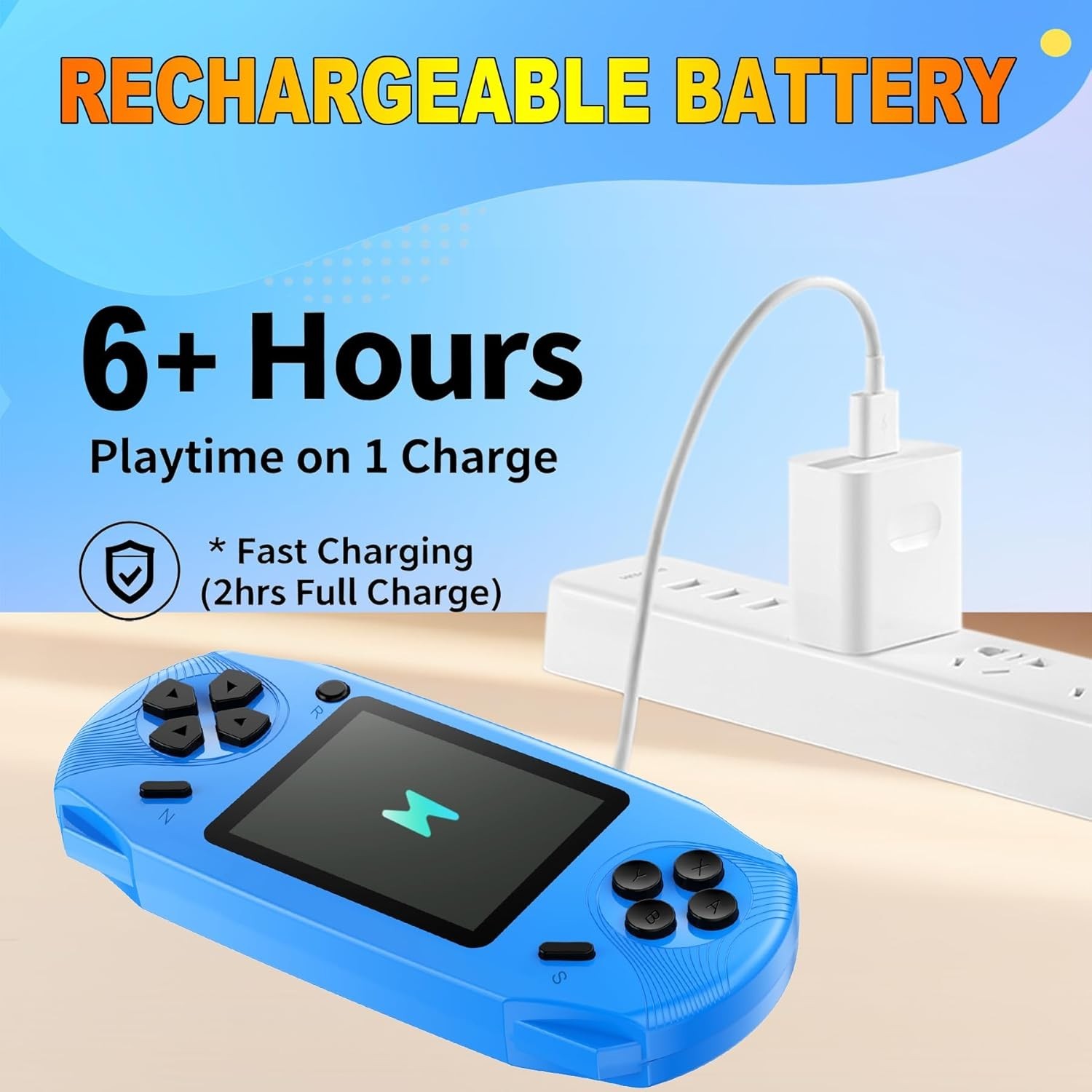 Educational 16 Bit Handheld Game Console – 100 Classic Games for Ages 4+