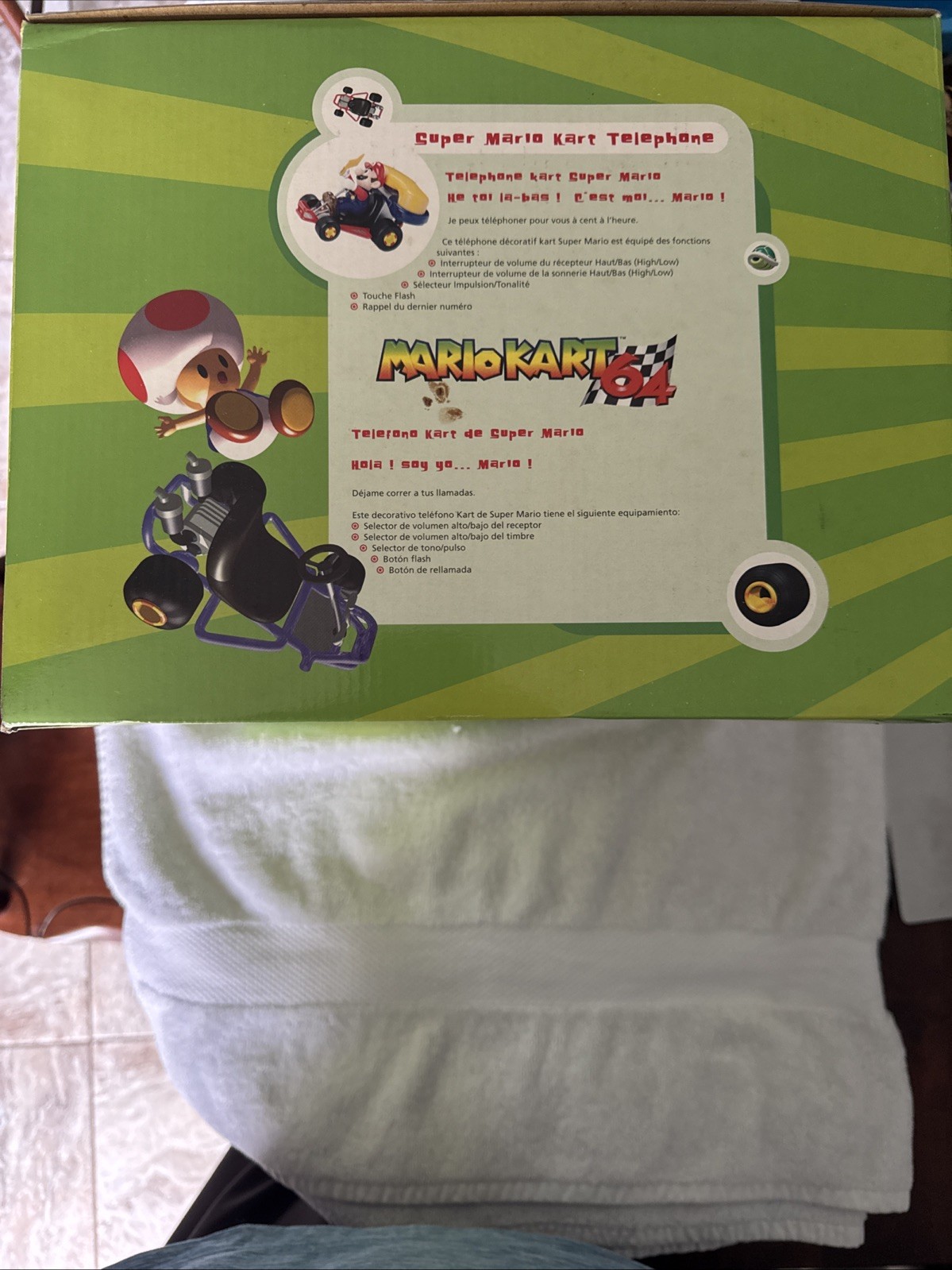 Super Mario Kart64 2002 Vintage Telephone Factory Sealed Rare