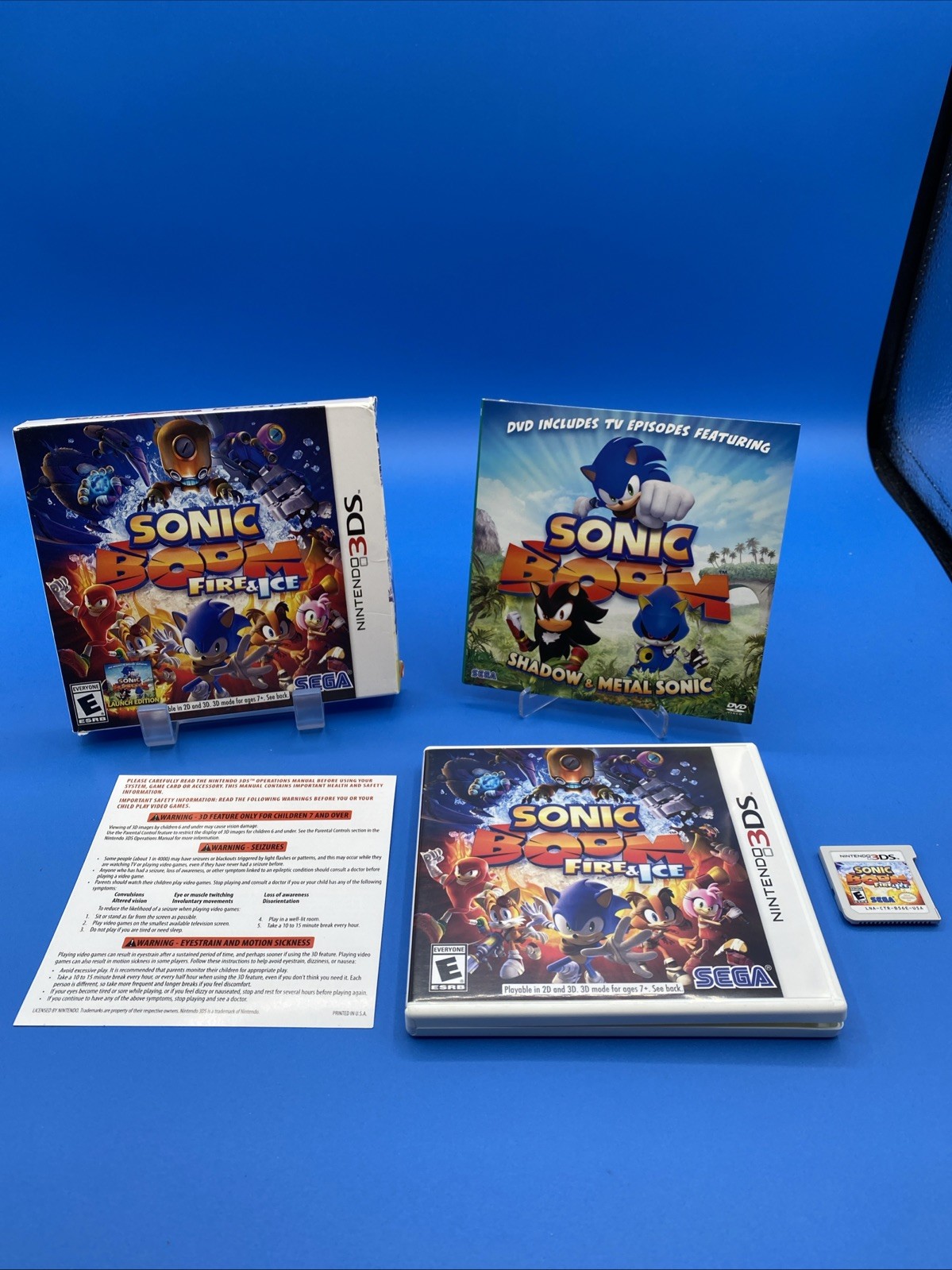 Sonic Boom: Fire & Ice (Nintendo 3DS, 2016) Complete. (WITH BONUS DVD) Tested
