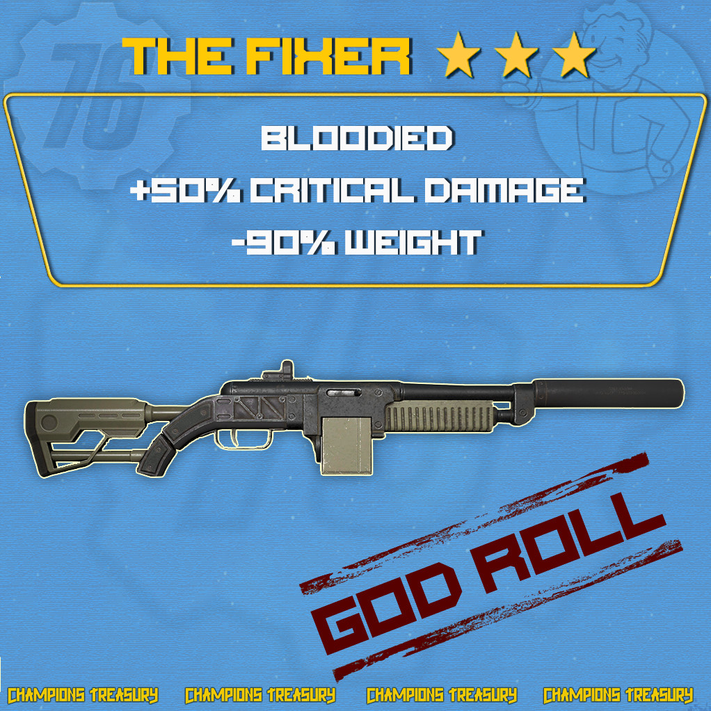 FALLOUT 76 PC THE FIXER Bloodied VITAL (-90% Weight) GOD ROLL