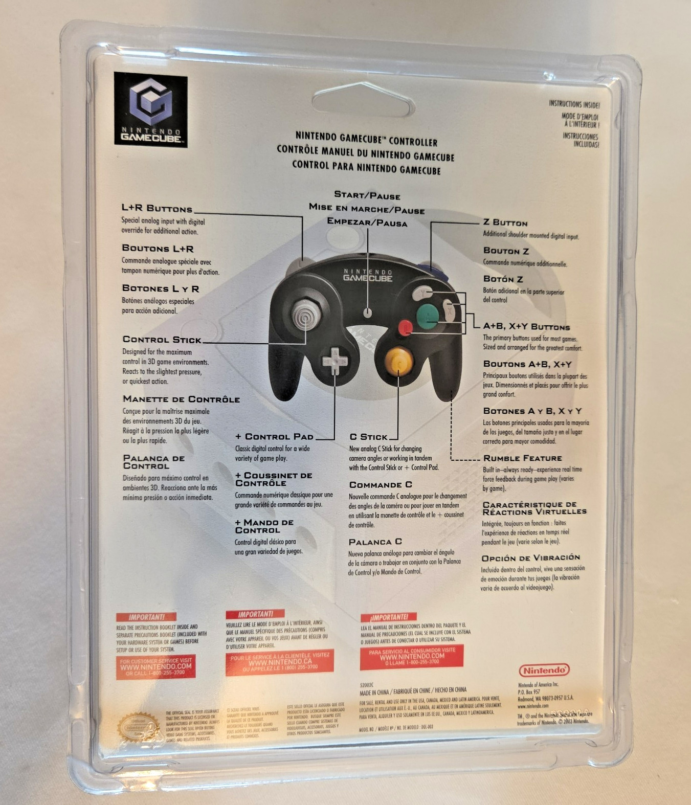 Nintendo GameCube Controller Platinum Silver OEM DOL-003 New Factory Sealed 2003